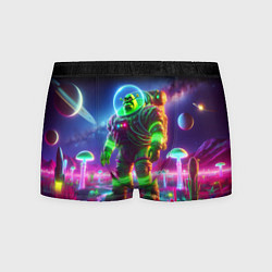 Трусы-боксеры мужские Космонавт Шрук в неоновом скафандре на загадочной, цвет: 3D-принт