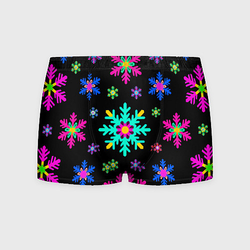 Мужские трусы Снежинки ретро / 3D-принт – фото 1