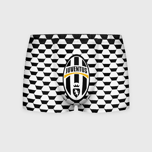 Мужские трусы Juventus геометрия черно белая / 3D-принт – фото 1