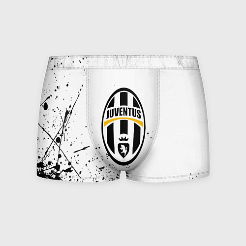 Мужские трусы Ювентус черные краски всплеск / 3D-принт – фото 1