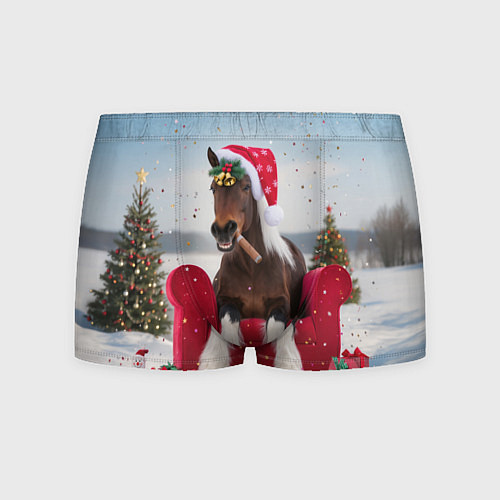 Мужские трусы Новогодний конь / 3D-принт – фото 1