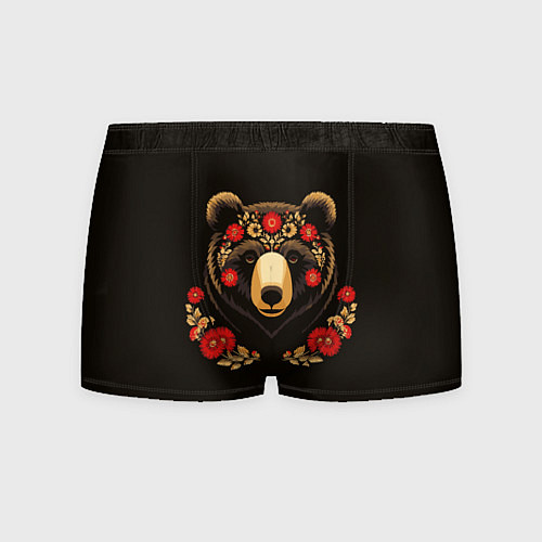 Мужские трусы Медведь русский узор / 3D-принт – фото 1