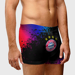 Трусы-боксеры мужские Бавария Мюнхен краски неон градиент, цвет: 3D-принт — фото 2