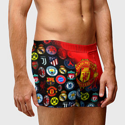 Трусы-боксеры мужские Манчестер Юнайтед логотипы команд, цвет: 3D-принт — фото 2