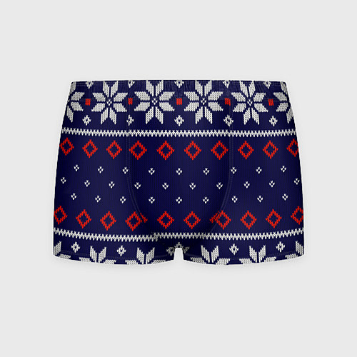 Мужские трусы Вязаный новогодний узор / 3D-принт – фото 1