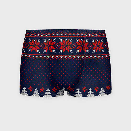 Мужские трусы Новогодний вязаный узор / 3D-принт – фото 1