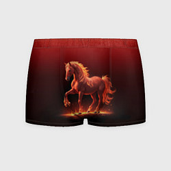 Трусы-боксеры мужские Узор с конем огнем, цвет: 3D-принт