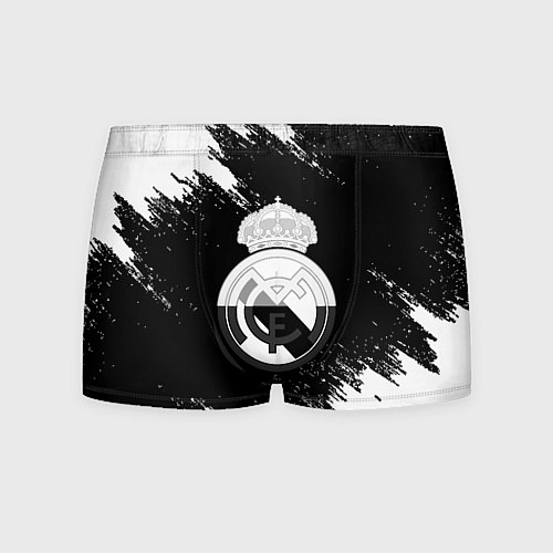 Мужские трусы Реал Мадрид черно белые краски / 3D-принт – фото 1