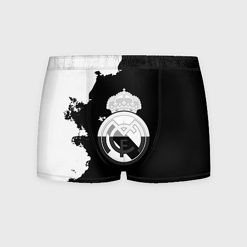 Мужские трусы Реал Мадрид черно белые краски / 3D-принт – фото 1