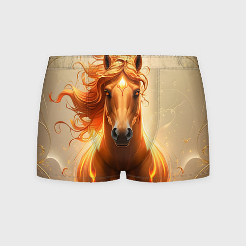 Мужские трусы Огненная лошадь и золото / 3D-принт – фото 1