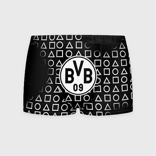 Мужские трусы Borussia геометрия черно белая / 3D-принт – фото 1