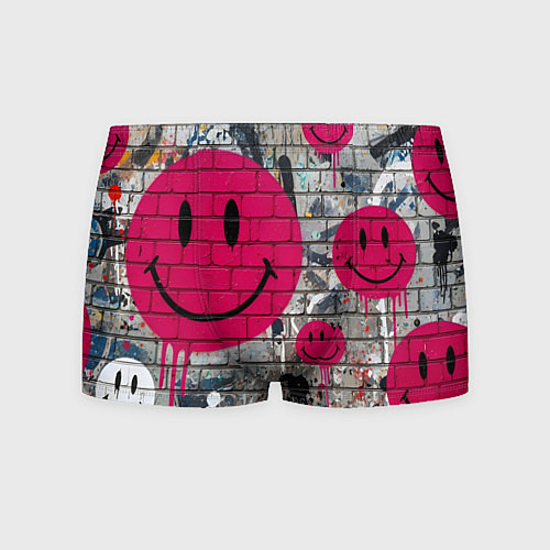 Мужские трусы Розовые смайлы граффити / 3D-принт – фото 1