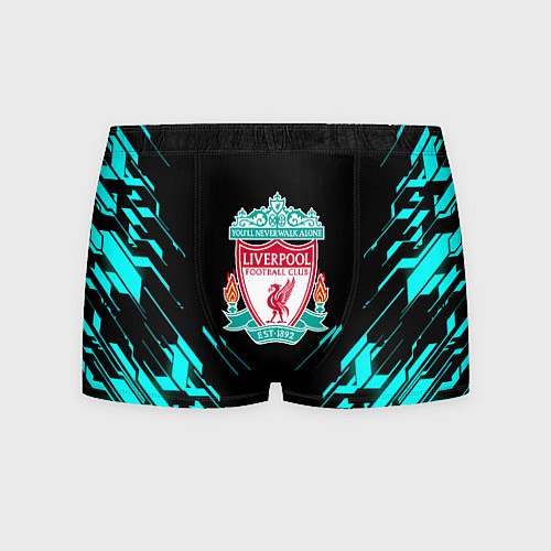 Мужские трусы Ливерпуль неон геометрия / 3D-принт – фото 1