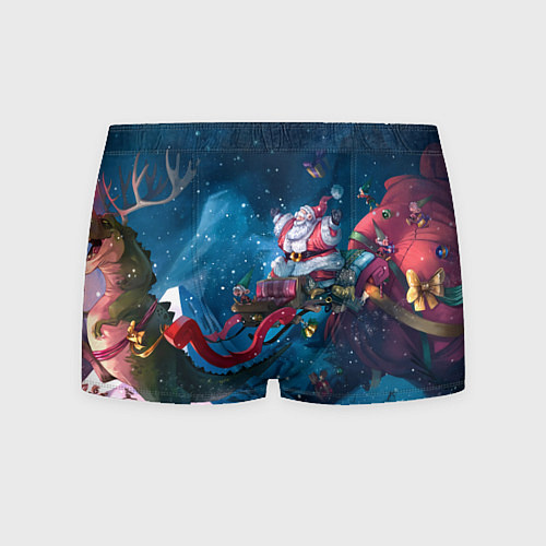 Мужские трусы Санта с динозавром / 3D-принт – фото 1