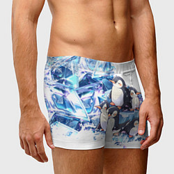 Трусы-боксеры мужские Пингвины и лёд, цвет: 3D-принт — фото 2