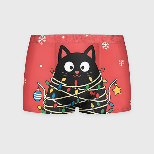 Мужские трусы Котик в гирлянде / 3D-принт – фото 1