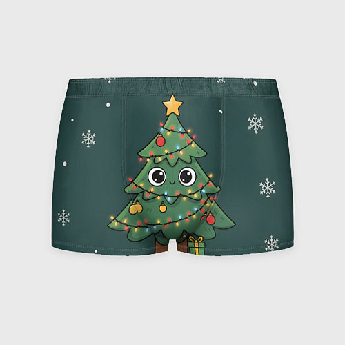 Мужские трусы Новогодняя елочка с огоньками / 3D-принт – фото 1