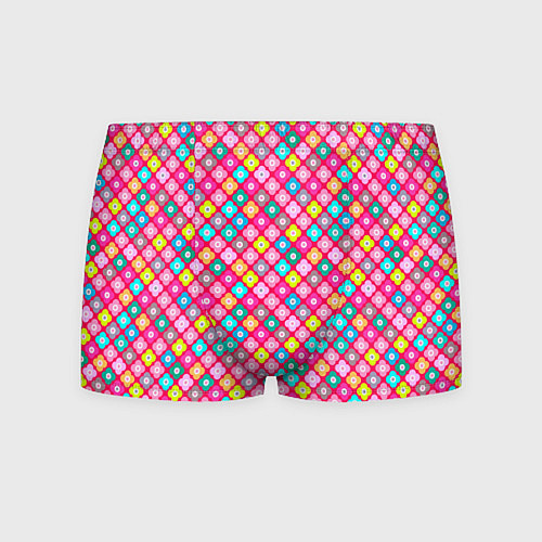 Мужские трусы Разноцветный цветочный узор ретро / 3D-принт – фото 1