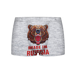 Трусы-боксеры мужские Bear: Made in Russia, цвет: 3D-принт