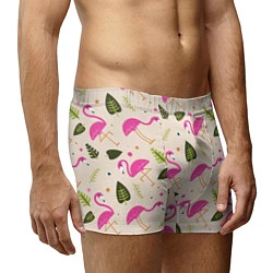 Трусы-боксеры мужские Нежный фламинго, цвет: 3D-принт — фото 2