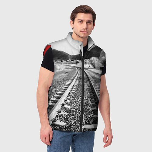 Мужской жилет Железная дорога / 3D-Красный – фото 3