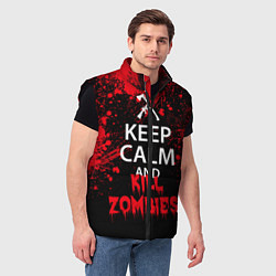 Мужской жилет Keep Calm & Kill Zombies, цвет: 3D-черный — фото 2