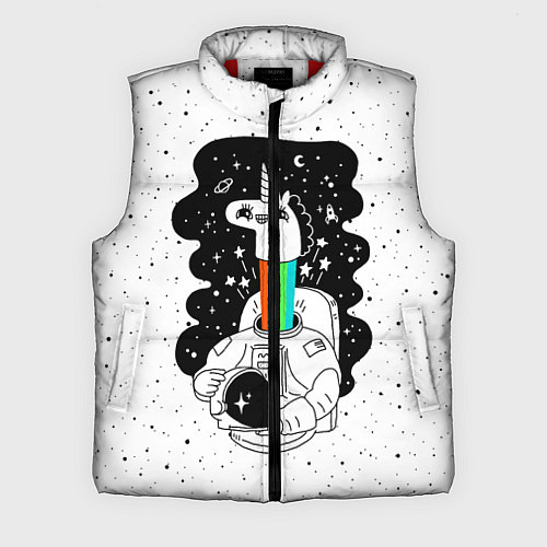 Мужской жилет Единорог астронавт / 3D-Красный – фото 1