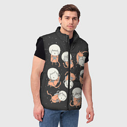 Мужской жилет Космические котики, цвет: 3D-черный — фото 2