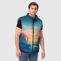 Мужской жилет Лес, цвет: 3D-светло-серый — фото 2