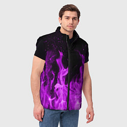 Мужской жилет Фиолетовый огонь, цвет: 3D-черный — фото 2