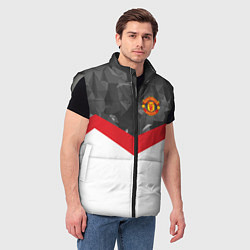 Мужской жилет Man United FC: Grey Polygons, цвет: 3D-светло-серый — фото 2