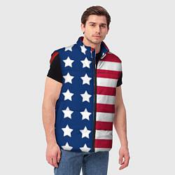 Мужской жилет USA Flag, цвет: 3D-красный — фото 2