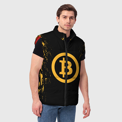 Мужской жилет Bitcoin Master / 3D-Красный – фото 3