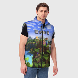 Мужской жилет Майнкрафт: Юрий, цвет: 3D-светло-серый — фото 2