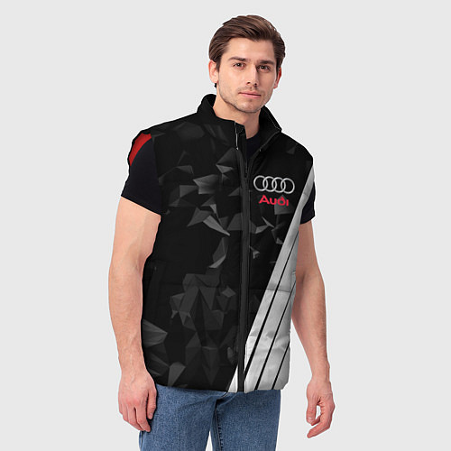 Мужской жилет Audi: Black Poly / 3D-Красный – фото 3