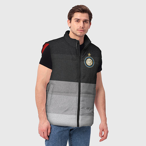 Мужской жилет ФК Интер: Серый стиль / 3D-Красный – фото 3