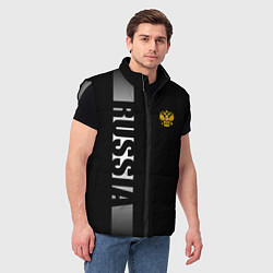Мужской жилет Russia: Black Line, цвет: 3D-светло-серый — фото 2