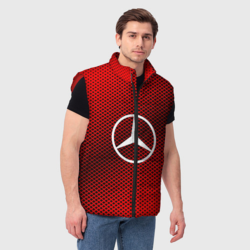Мужской жилет Mercedes: Red Carbon / 3D-Красный – фото 3