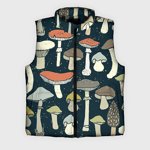 Мужской жилет Грибной лес / 3D-Черный – фото 1