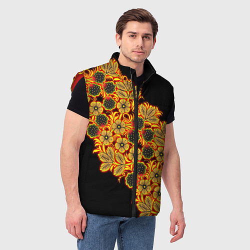 Мужской жилет Славянская роспись / 3D-Красный – фото 3