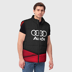 Мужской жилет Audi: Grey Carbon, цвет: 3D-красный — фото 2