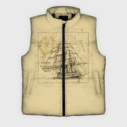 Мужской жилет Старая карта и корабль