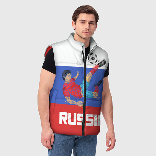 Мужской жилет Russia Footballer / 3D-Красный – фото 3