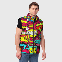 Мужской жилет Слова из комиксов, цвет: 3D-черный — фото 2