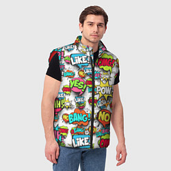 Мужской жилет Pop art Fashion, цвет: 3D-красный — фото 2