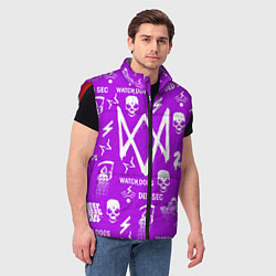Мужской жилет Watch Dogs 2: Violet Pattern, цвет: 3D-красный — фото 2