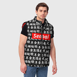 Мужской жилет Senpai Hieroglyphs, цвет: 3D-красный — фото 2
