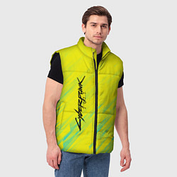Мужской жилет Cyberpunk 2077: Yellow, цвет: 3D-черный — фото 2