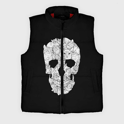 Мужской жилет Sketchy Cat Skull / 3D-Красный – фото 1