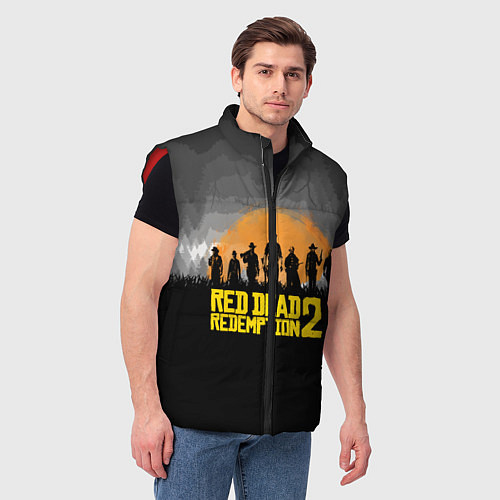 Мужской жилет RDR 2: Grey Style / 3D-Красный – фото 3